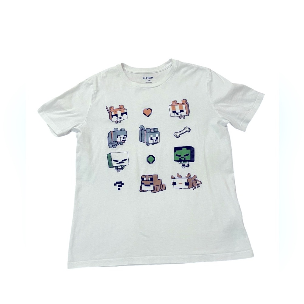 Old Navy Kids Minecraft Short-Sleeve Tee, White, Size Youth XL (14-16)
